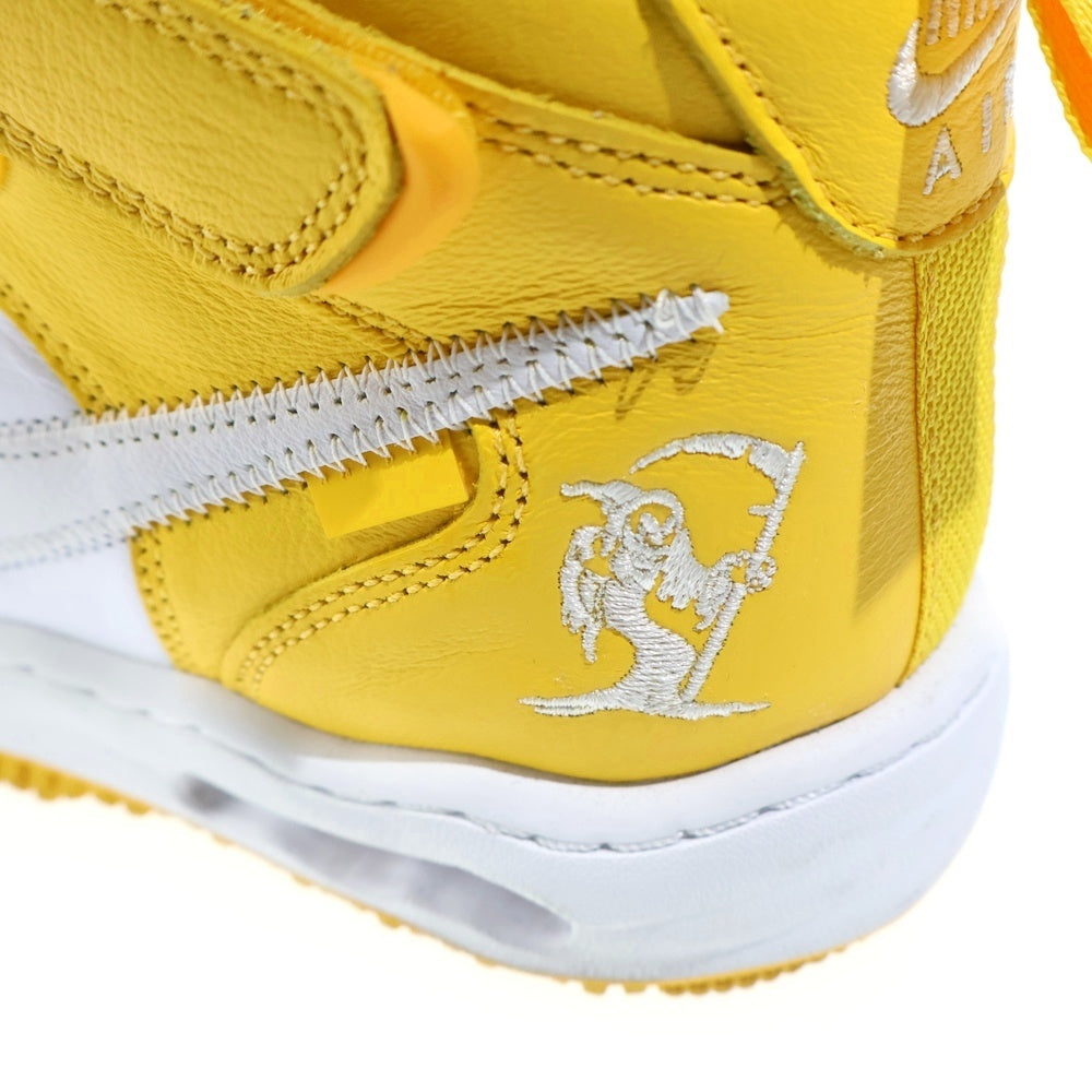 NIKE(ナイキ) ×AIR FORCE 1 MID SP LTHR DR0500-101 オフホワイト エア フォース 1 ミッドカットスニーカー ホワイト/イエロー US9.5/27.5cm