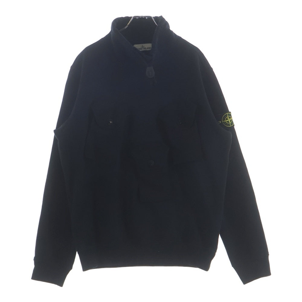 STONE ISLAND(ストーンアイランド) MULTI POCKET MOCK NECK SWEAT 751560519 マルチポケット モックネックスウェットトレーナー ブラック
