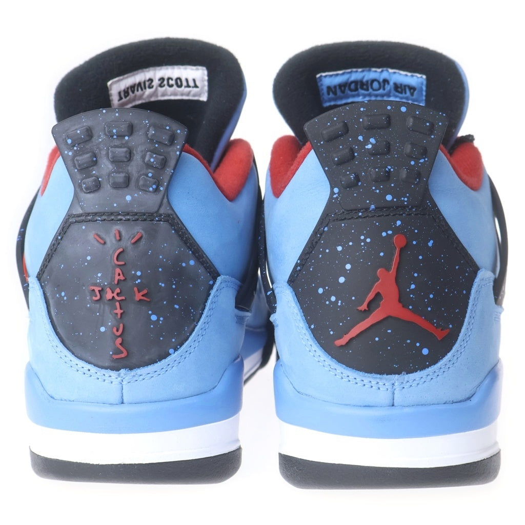 NIKE(ナイキ) ×TRAVIS SCOTT AIR JORDAN4 RETRO CACTUSJACK UNIVERSITYBLUE 308497-406 トラヴィススコット エアジョーダン4 レトロ ハイカットスニーカー US9.5/27.5cm