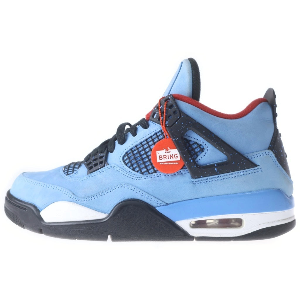 NIKE(ナイキ) ×TRAVIS SCOTT AIR JORDAN4 RETRO CACTUSJACK UNIVERSITYBLUE 308497-406 トラヴィススコット エアジョーダン4 レトロ ハイカットスニーカー US9/27.0cm ブルー