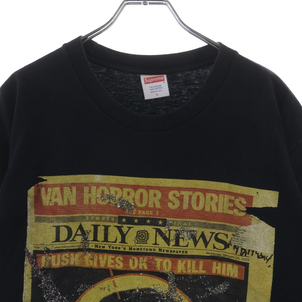 SUPREME(シュプリーム) 16AW Dash Snow Van Horror Stories Tee ダッシュスノウ フセイン コラージュプリント 半袖Tシャツ ブラック