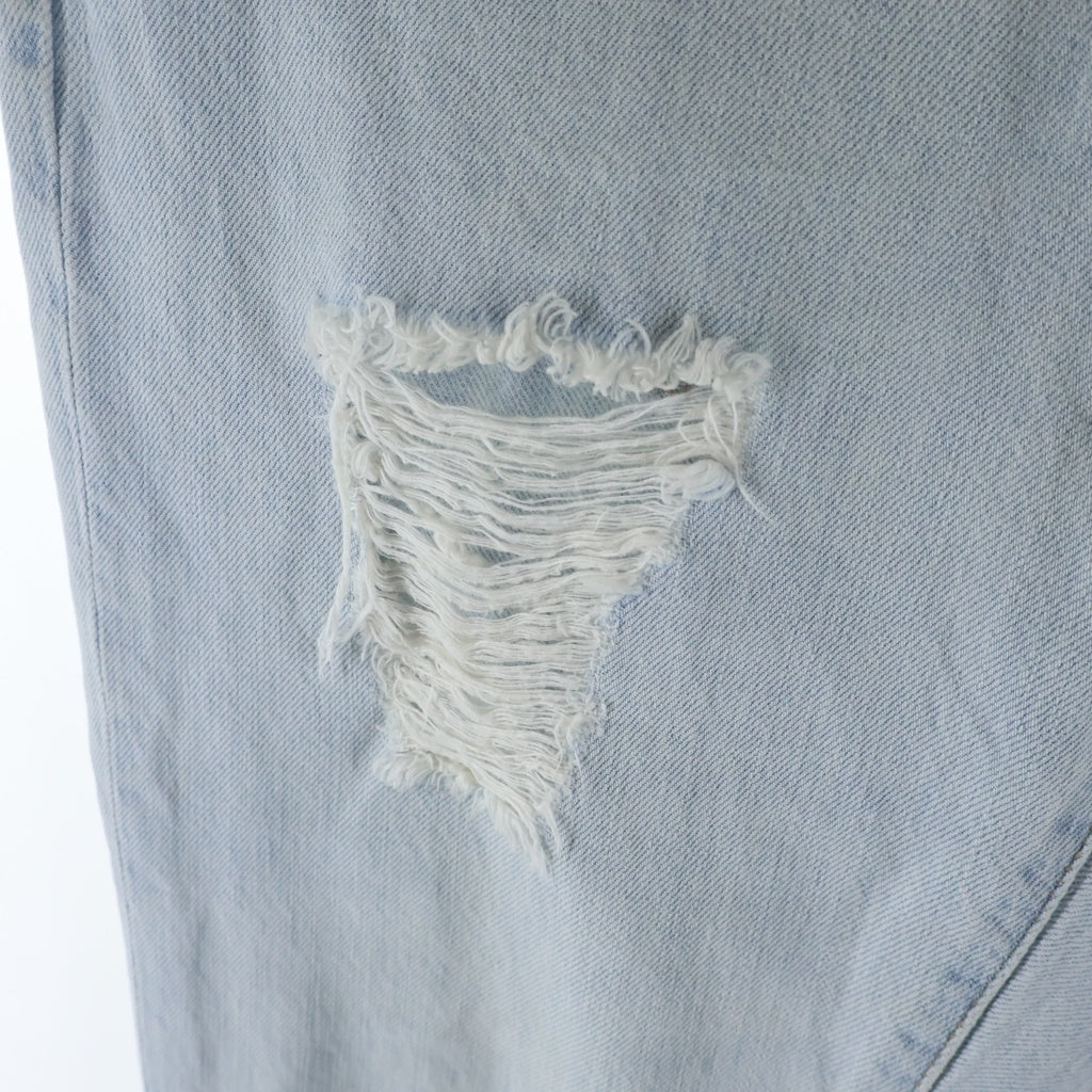 OFF-WHITE(オフホワイト) Striped Distressed Jeans ストライプト ディストレスト ダメージジーンズ OMYA062S20386022 インディゴ