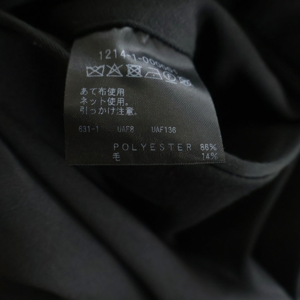 H BEAUTY&YOUTH(エイチ ビューティーアンドユース) ダブルクロス ワイドスラックスパンツ 1214-1-000001 ブラック