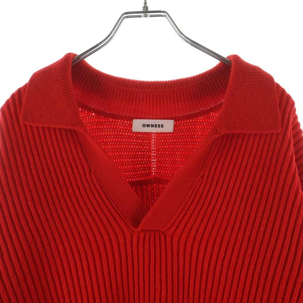 NO BRAND(ノーブランド) OWNESS(オウネス)knit sweater ニット セーター OW25FW-06 レッド