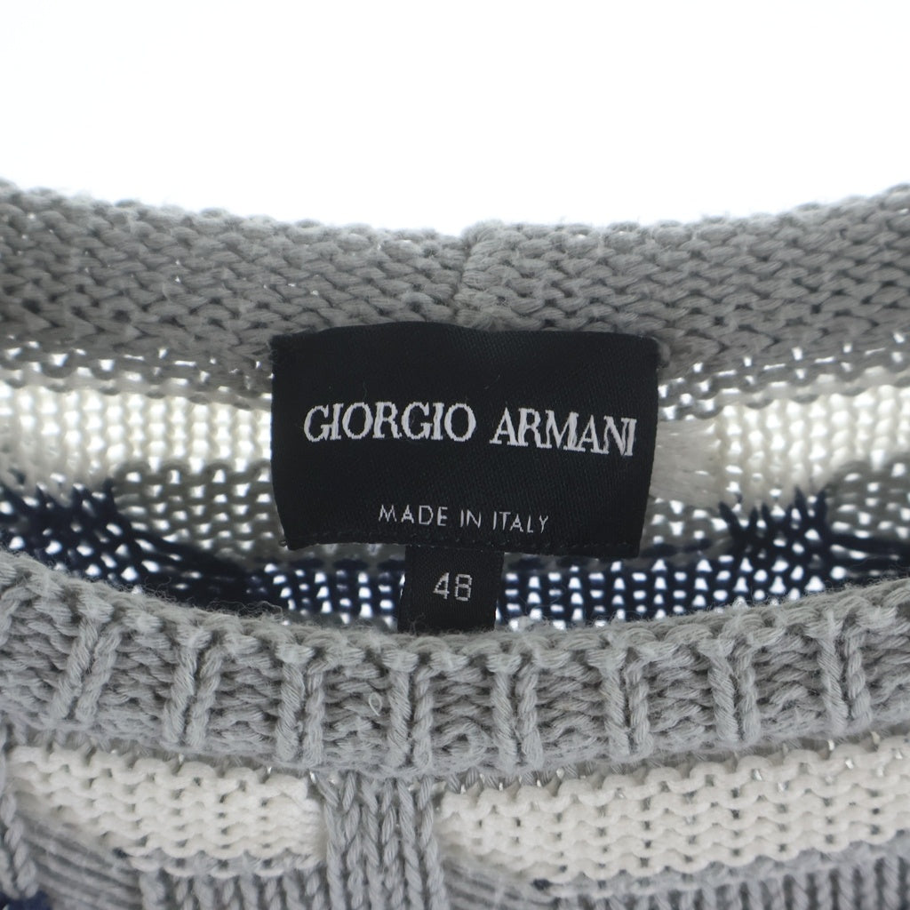 GIORGIO ARMANI(ジョルジオアルマーニ) 長袖 セーター 総柄 3ZSM11 SM17Z グレー/ブルー