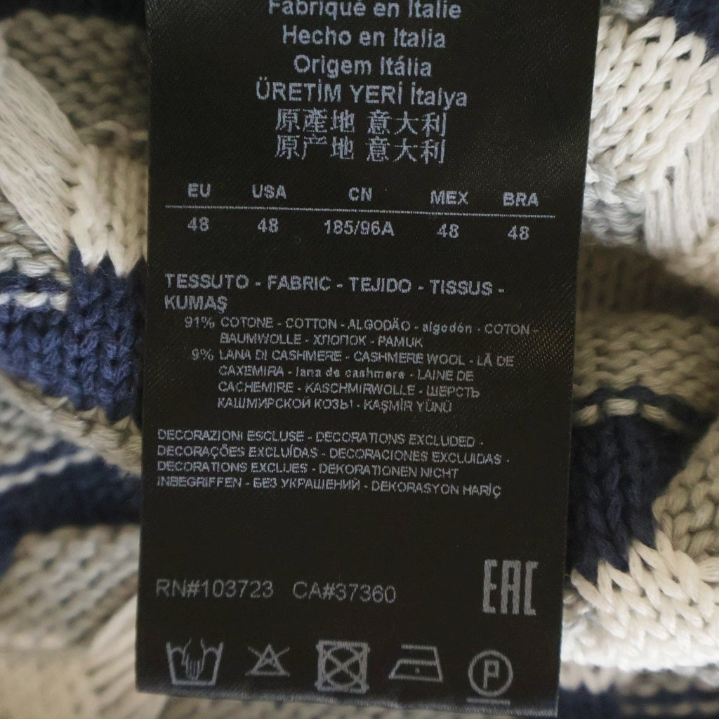 GIORGIO ARMANI(ジョルジオアルマーニ) 長袖 セーター 総柄 3ZSM11 SM17Z グレー/ブルー