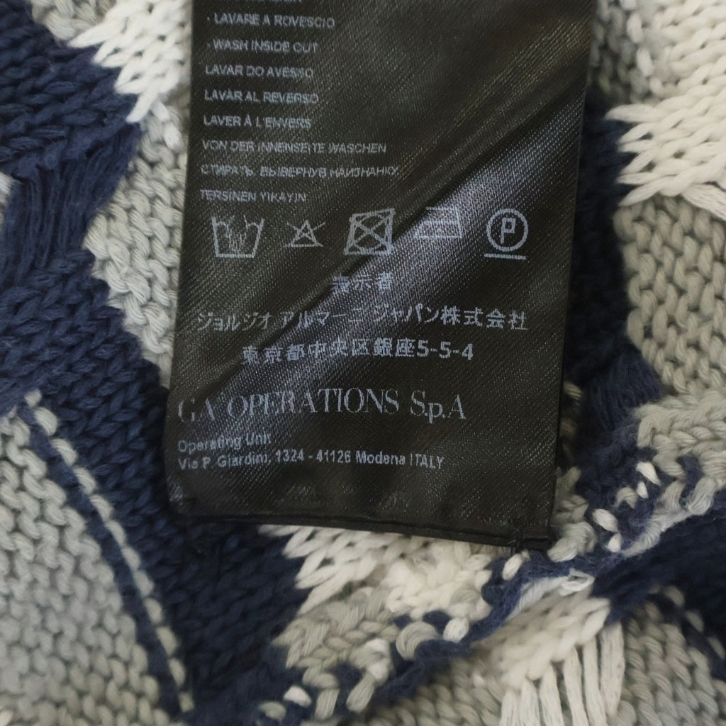 GIORGIO ARMANI(ジョルジオアルマーニ) 長袖 セーター 総柄 3ZSM11 SM17Z グレー/ブルー