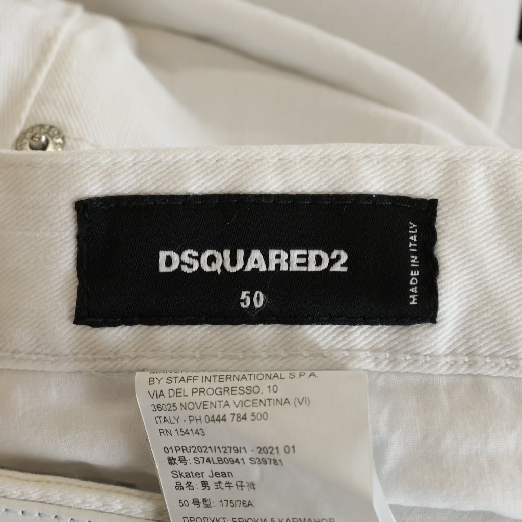 DSQUARED2(ディースクエアード) Skater Jeans スケーターデニムパンツ S74LB0941S39781 ホワイト