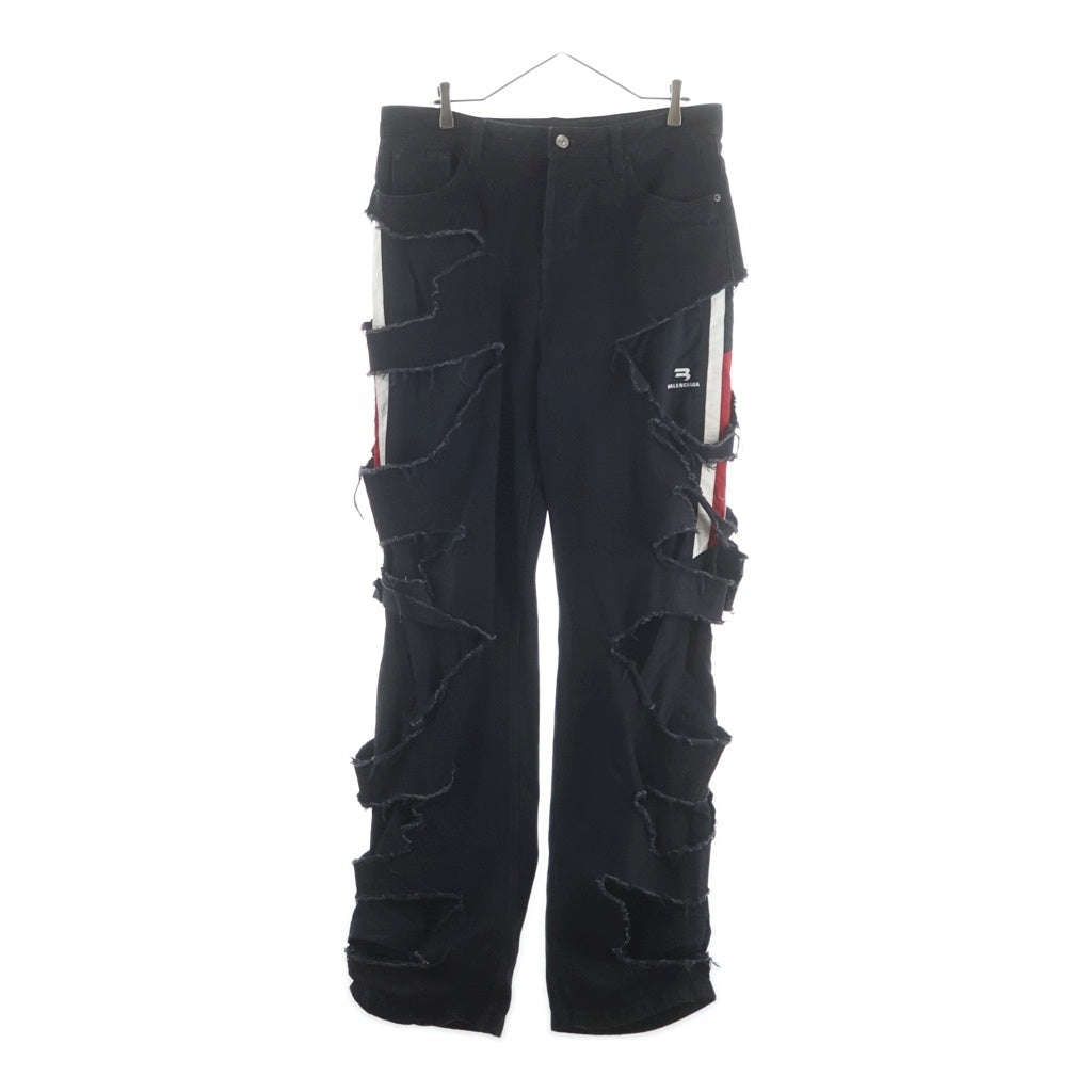 BALENCIAGA(バレンシアガ) 21AW Slashed Loose Fit Pants スラッシュド ルーズフィットデニムパンツ 662764 TBP47 ブラック