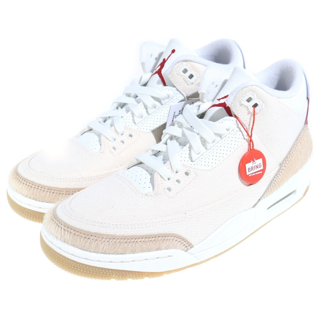NIKE(ナイキ) ×LEVI'S AIR JORDAN 3 RETRO ECRU DENIM IR0910-400 リーバイス エアジョーダン3 エクリュデニム ハイカットスニーカー US8.5/26.5cm クリーム