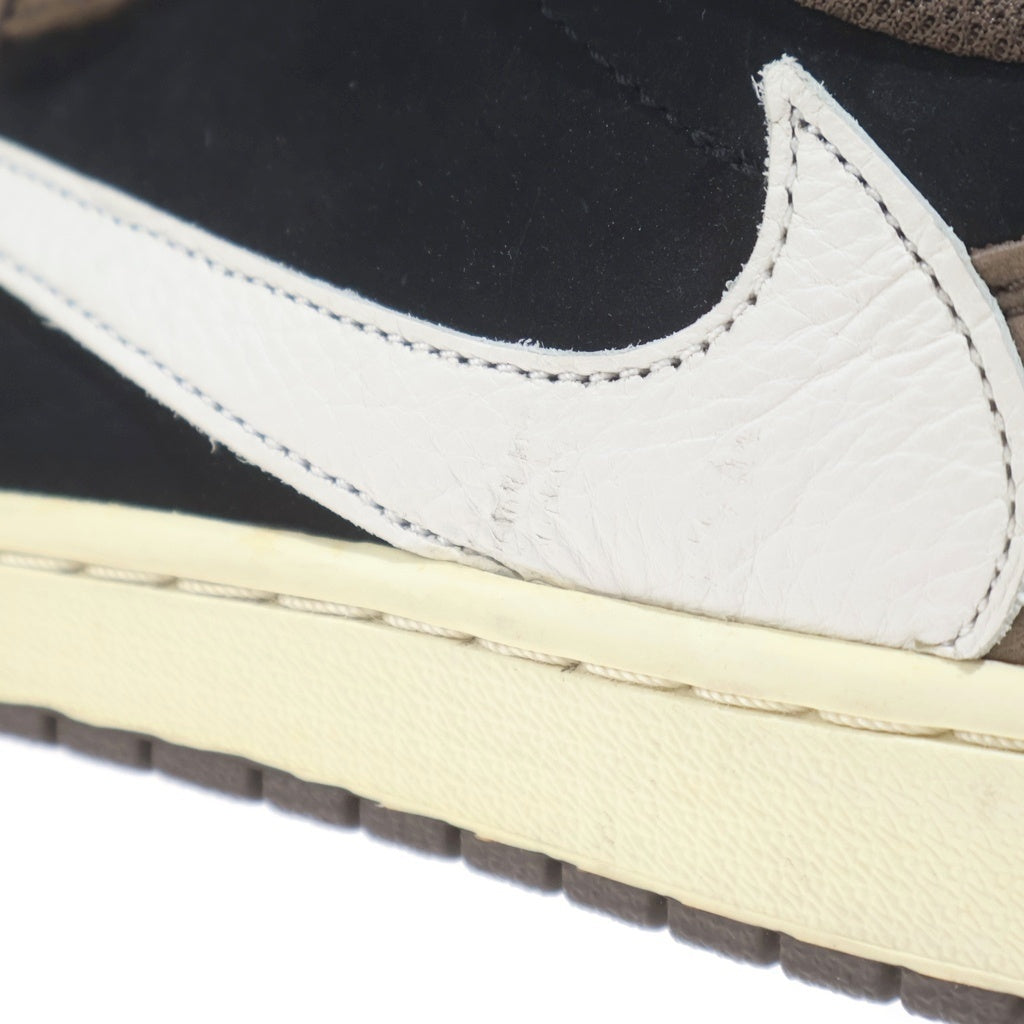 NIKE(ナイキ) ×TRAVIS SCOTT AIR JORDAN 1 LOW OG SP-T CQ4277-001 トラヴィススコット エアジョーダン ローカットスニーカー US9/27.0cm ブラウン/ブラック