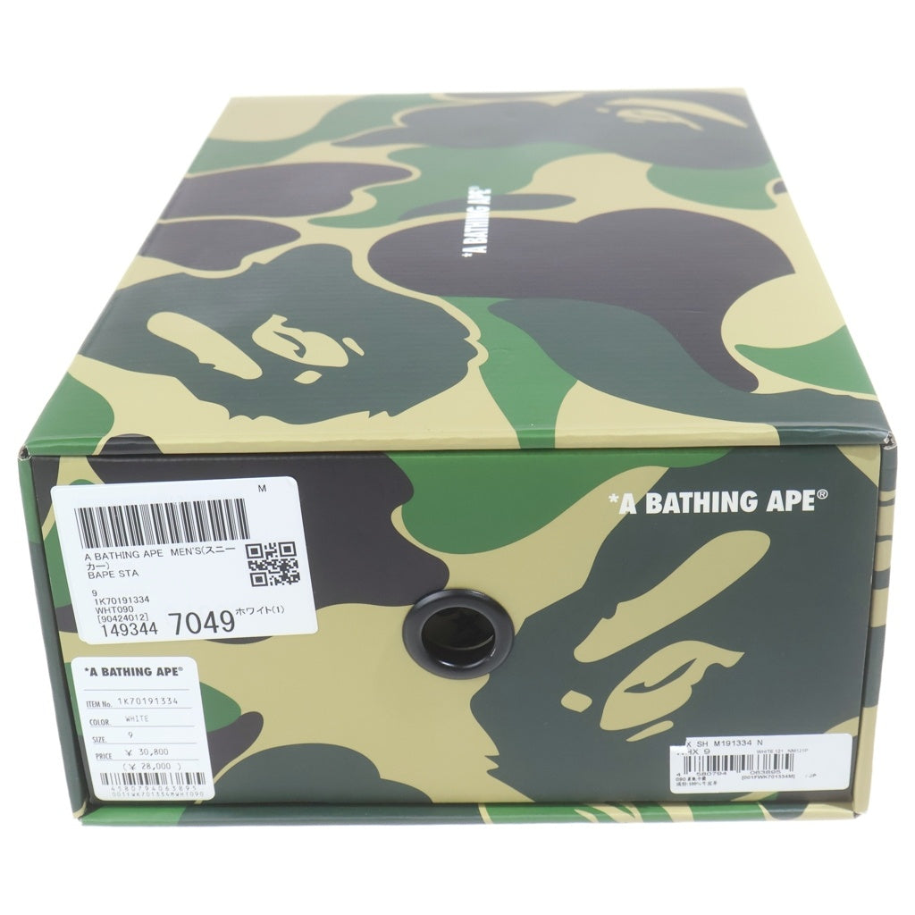 A BATHING APE(アベイシングエイプ) BAPE STA 1K70191334 ベイプスタ ローカットスニーカー ホワイト US9/27.0cm