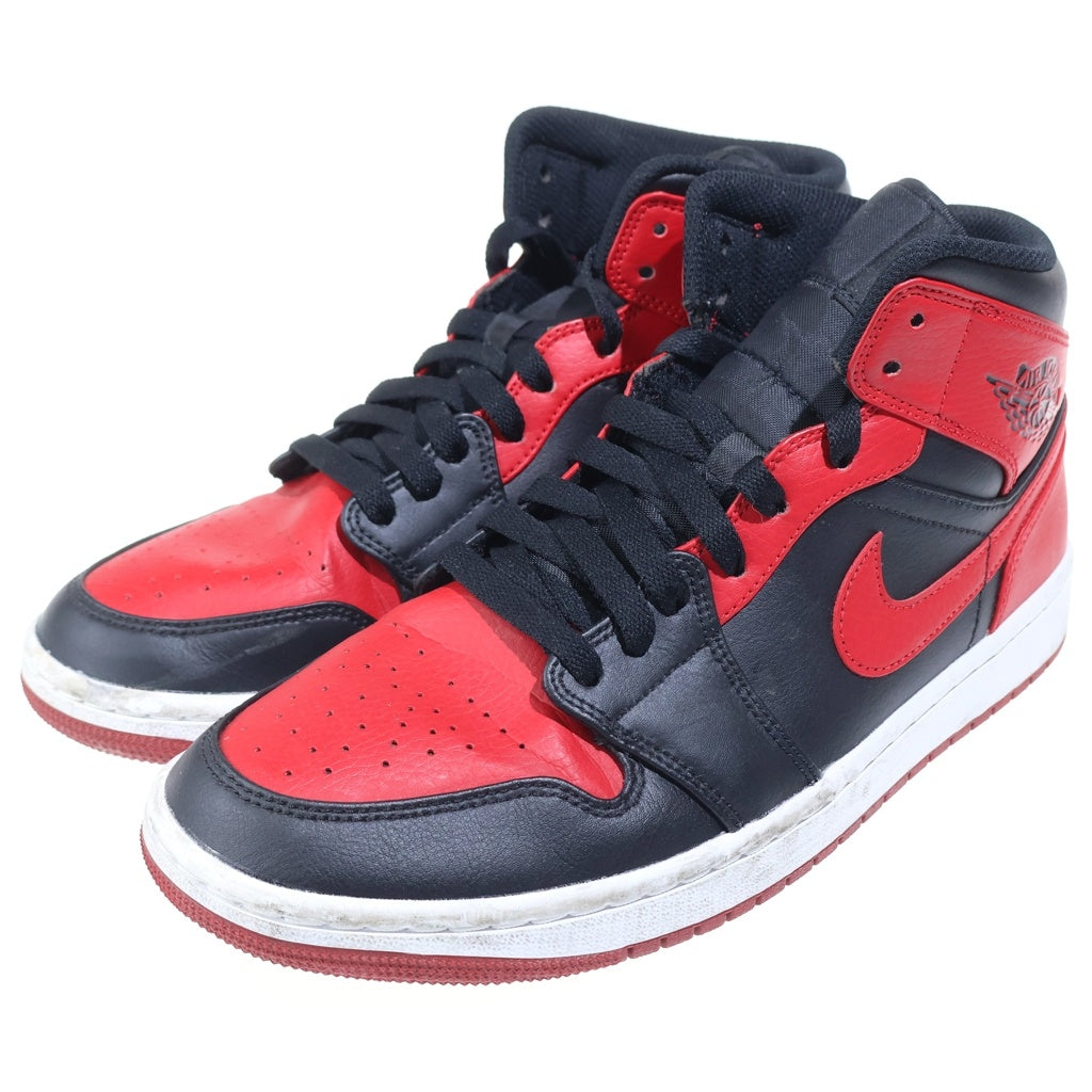 NIKE(ナイキ) AIR JORDAN 1 MID BRED 554724-074 エアージョーダン1 ブレッド ミッドスニーカー US9/27.0cm ブラック/レッド