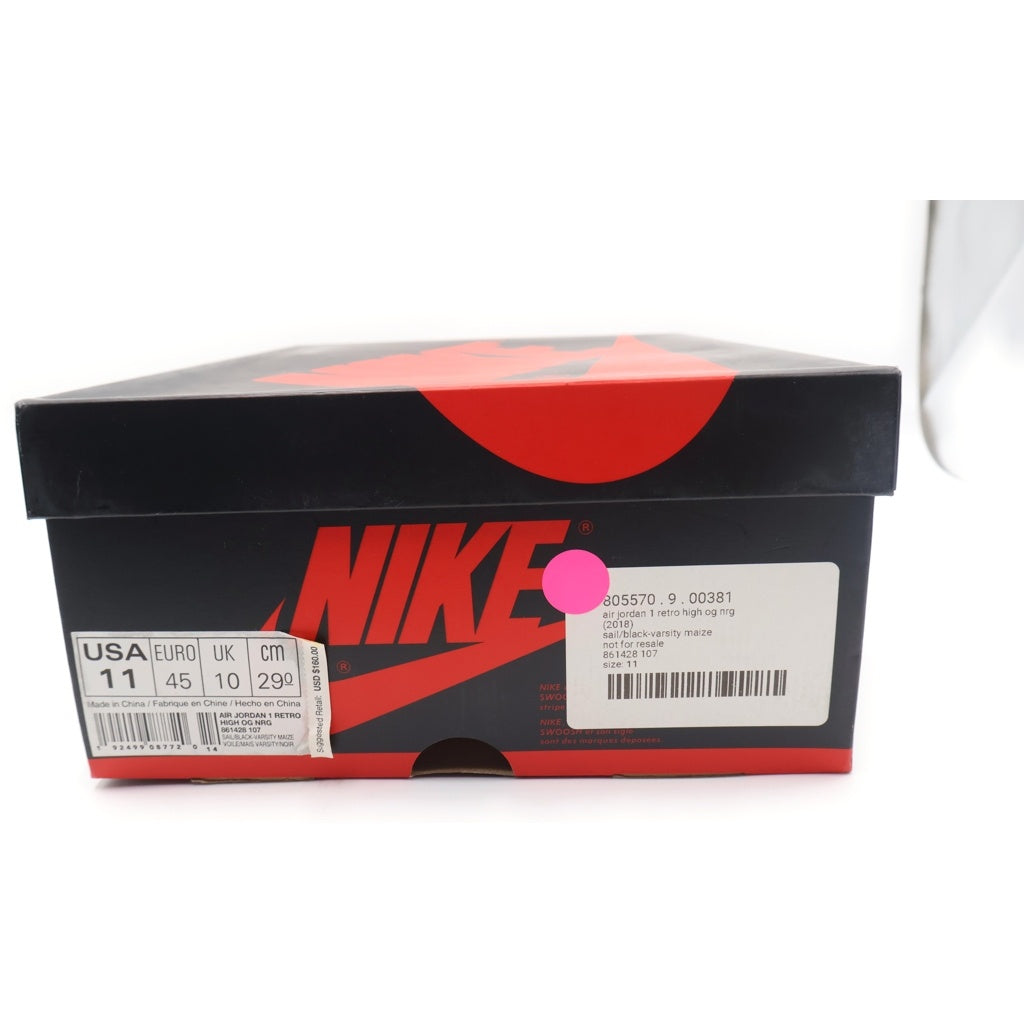 NIKE(ナイキ) AIR JORDAN 1 RETRO HIGH VARSITY MAIZE 861428-107 エアジョーダン1 ノットフォーリセール ハイカットスニーカー US11/29.0cm イエロー/ホワイト