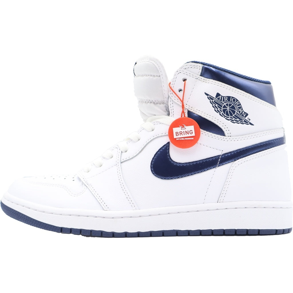 NIKE(ナイキ) AIR JORDAN 1 RETRO HIGH OG METALLIC NAVY 555088-106 エアジョーダン1 マジスティック ネイビー レトロハイカットスニーカー US10/28.0cm ホワイト/ネイビー