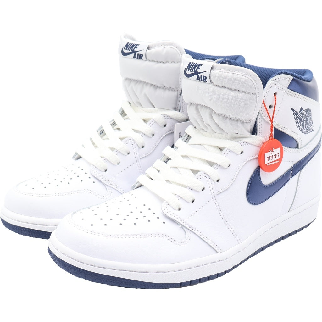 NIKE(ナイキ) AIR JORDAN 1 RETRO HIGH OG METALLIC NAVY 555088-106 エアジョーダン1 マジスティック ネイビー レトロハイカットスニーカー US10/28.0cm ホワイト/ネイビー