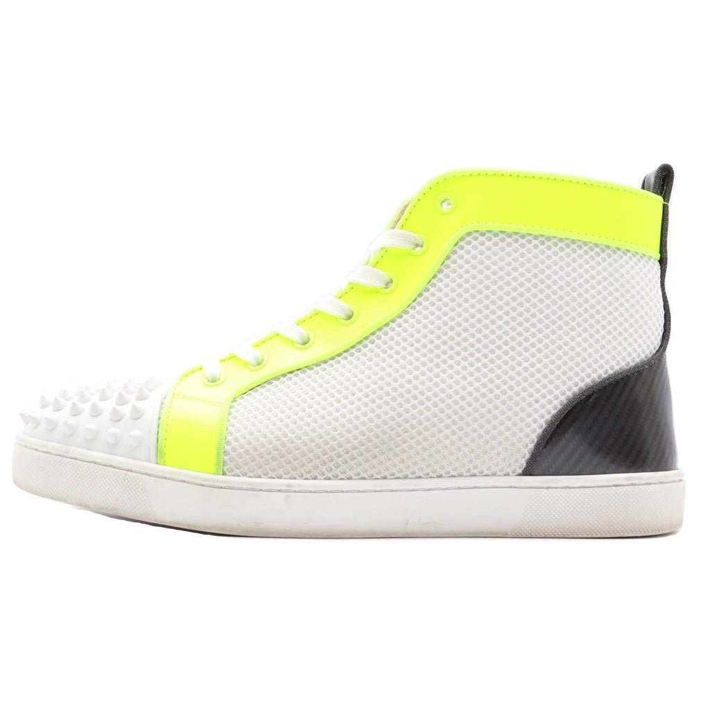 CHRISTIAN LOUBOUTIN(クリスチャンルブタン) スパイクスタッズ ハイカットスニーカー ホワイト/ネオン 42.5