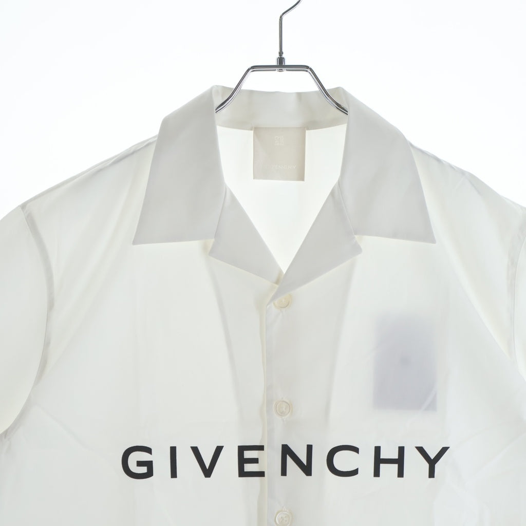 GIVENCHY(ジバンシィ) 23SS Bowling Shirt 全面ロゴ半袖ボウリングシャツ ホワイト BM60T51YC8