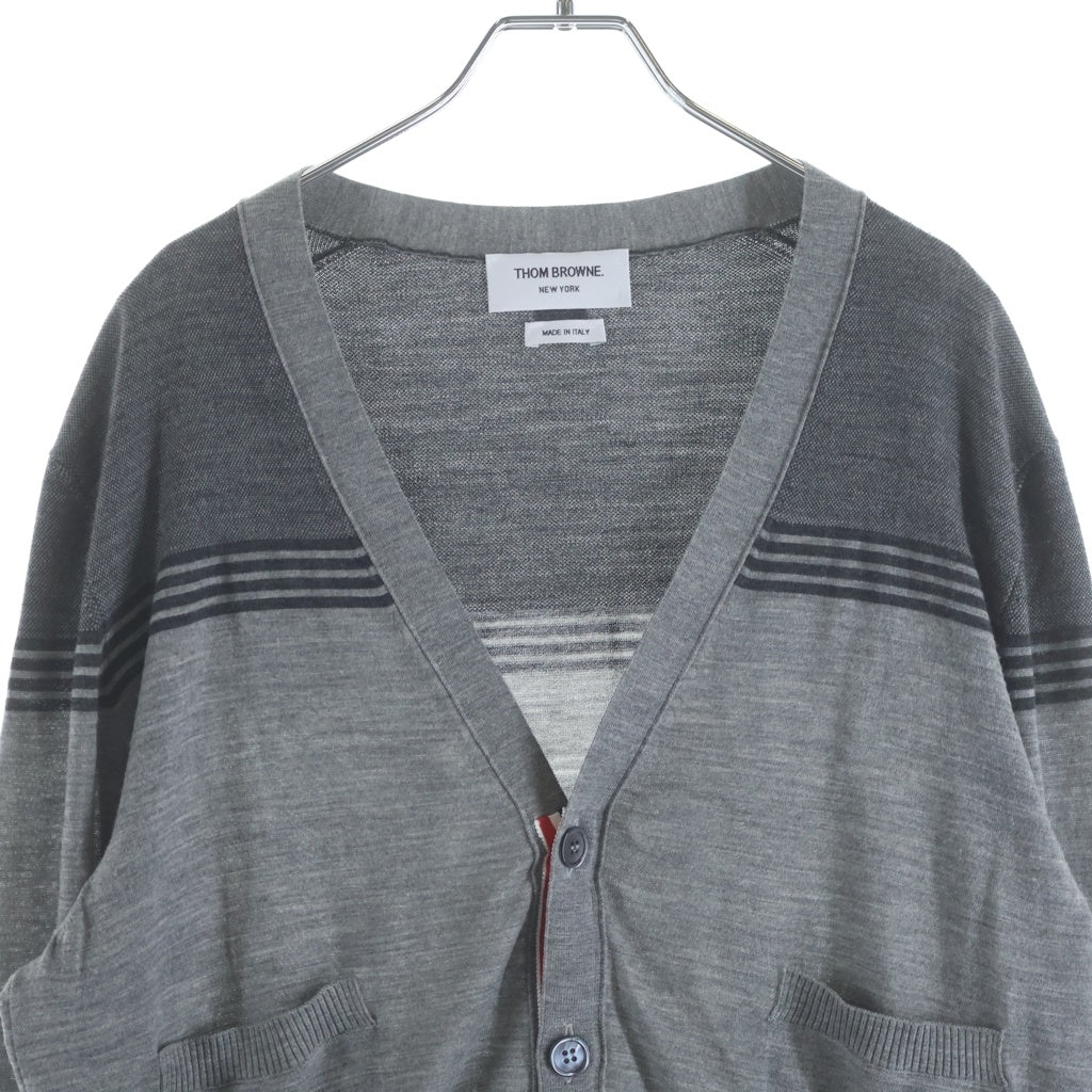 THOM BROWNE(トムブラウン) 4BAR ニットカーディガン MKC459A-Y1014-055 グレー