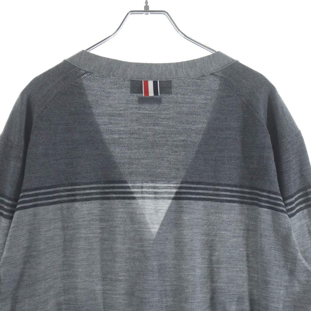 THOM BROWNE(トムブラウン) 4BAR ニットカーディガン MKC459A-Y1014-055 グレー