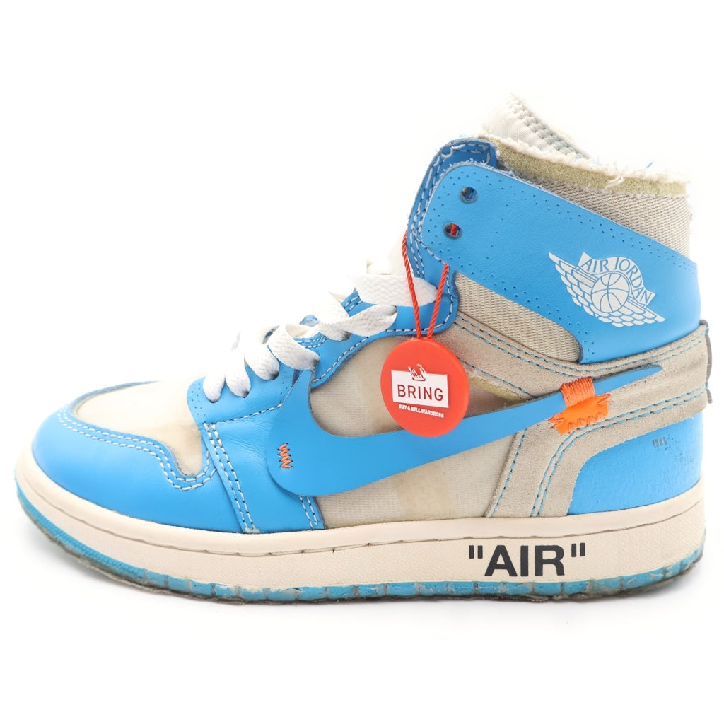 NIKE(ナイキ) ×AIR JORDAN 1 POWDER BLUE UNC AQ0818-148 オフホワイト エアジョーダン1 パウダーブルー ハイカットスニーカー ホワイト/ブルー US5/23.5cm