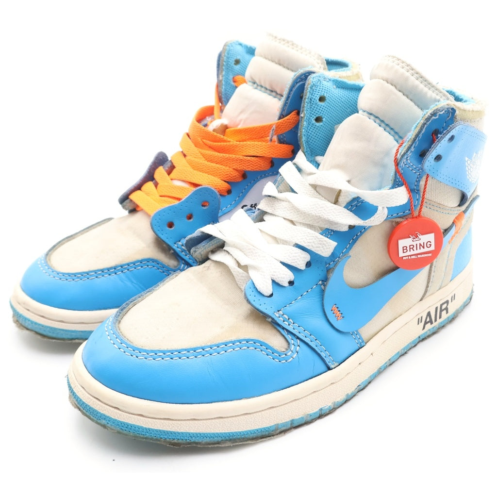 NIKE(ナイキ) ×AIR JORDAN 1 POWDER BLUE UNC AQ0818-148 オフホワイト エアジョーダン1 パウダーブルー ハイカットスニーカー ホワイト/ブルー US5/23.5cm