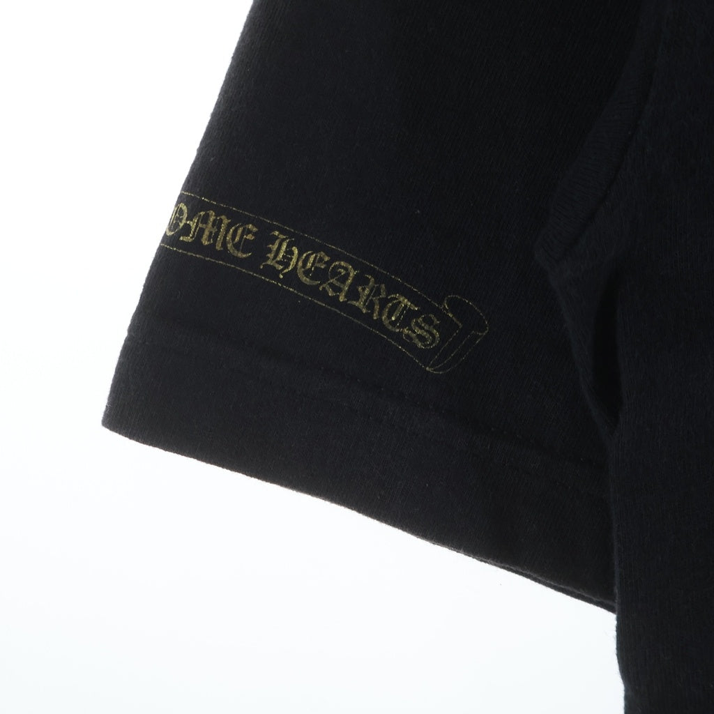 CHROME HEARTS(クロムハーツ) 総柄ヴァインダガー 胸ポケット 半袖Tシャツ ブラック/ゴールド