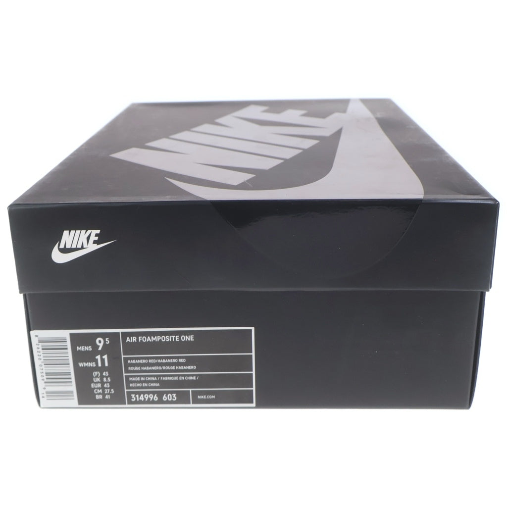 NIKE(ナイキ) AIR FOAMPOSITE ONE HABANERO RED 314996‐603 エアフォームポジット ワン ハバネロ レッド ミッドカットスニーカー US9.5/27.5cm レッド/ブラック