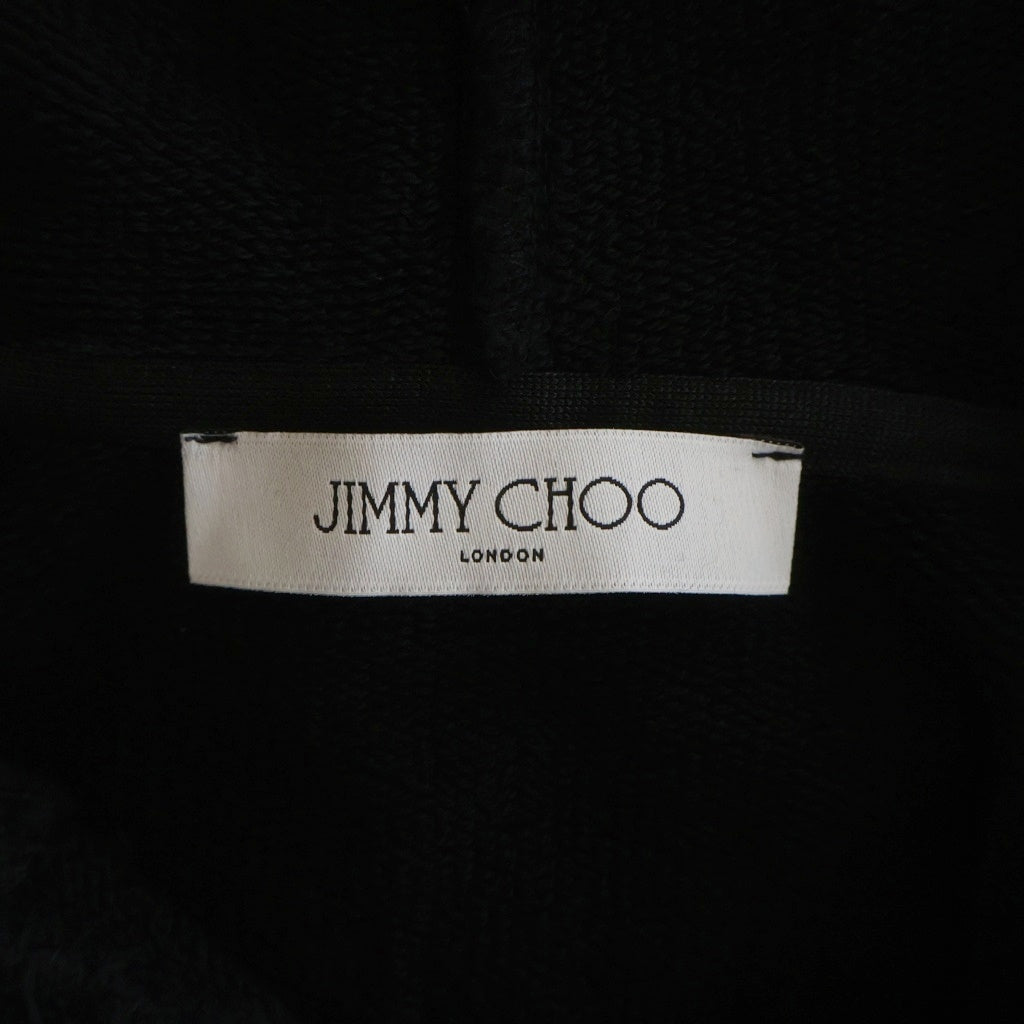 JIMMY CHOO(ジミーチュウ) センターロゴプリントプルオーバーパーカー ブラック/シルバー J000151816 レディース