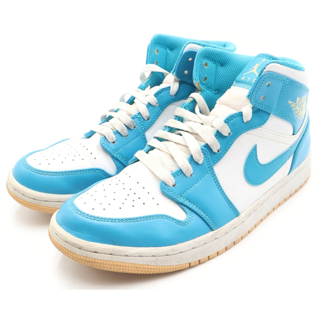 NIKE(ナイキ) AIR JORDAN 1 MIDD AQUATONE エアジョーダン1 ミッド アクアトーン ハイカットスニーカー DQ8426-400 ホワイト/ブルー US9/27.5cm