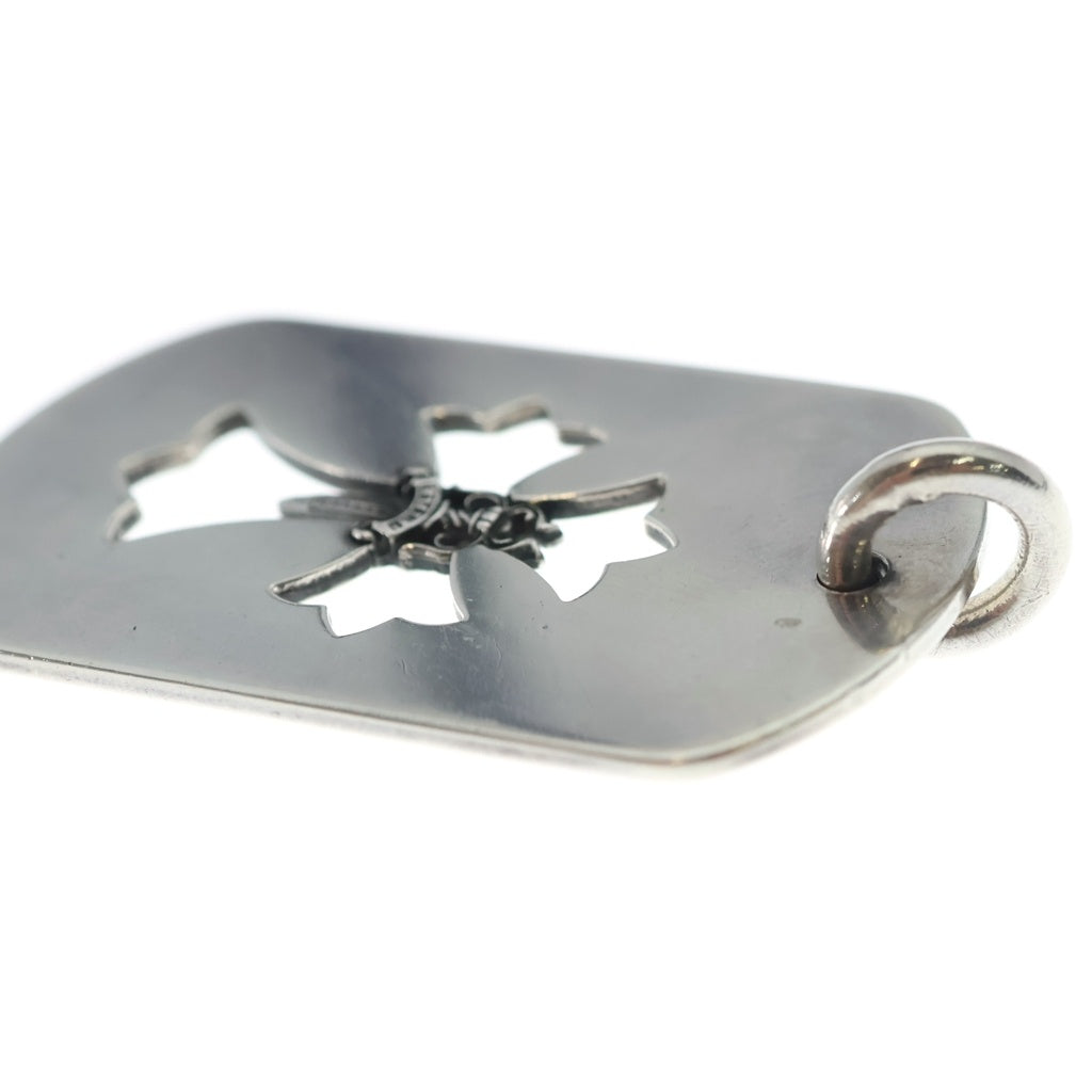 CHROME HEARTS(クロムハーツ) D TAG LRG CROSS DAGG カットアウトクロスダガー ラージドッグタグ ネックレストップ シルバー