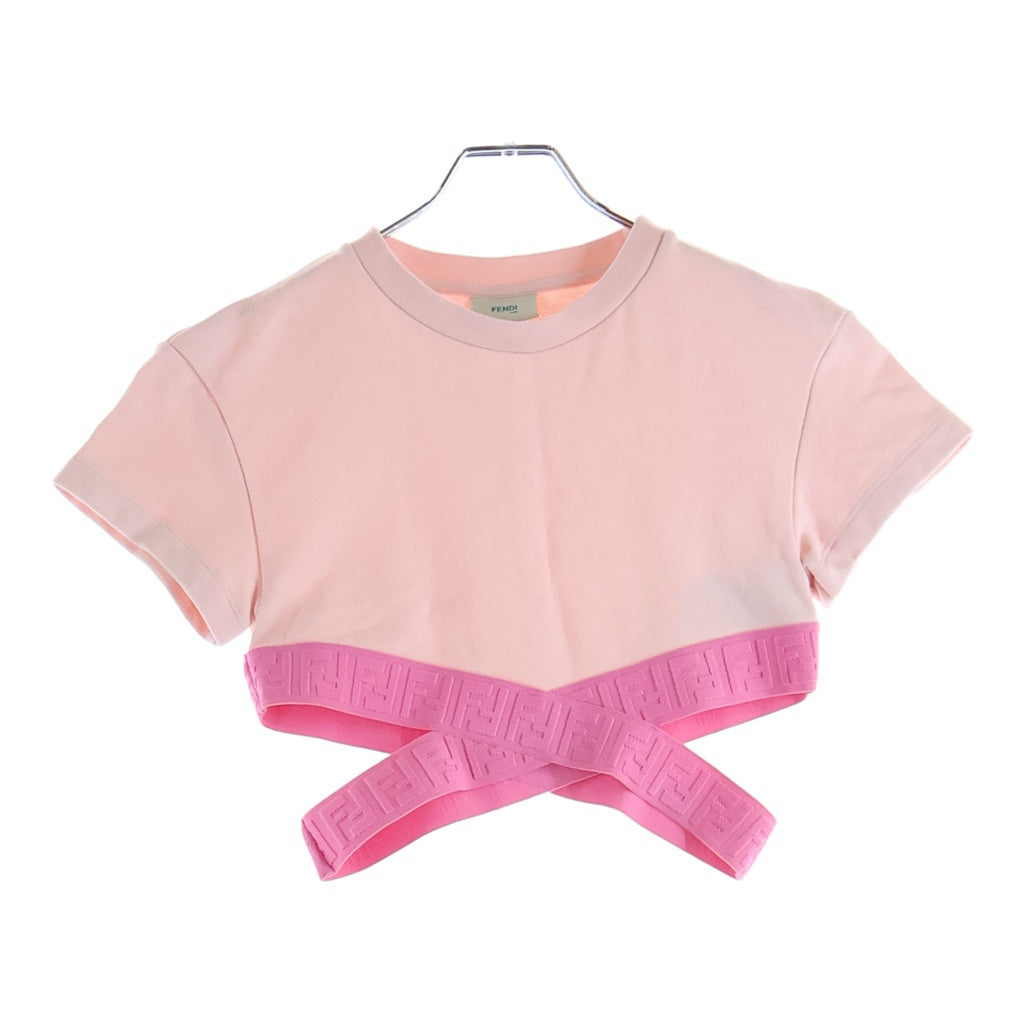 FENDI(フェンディ) FFロゴ クロップド短丈半袖Tシャツ ピンク JFI256