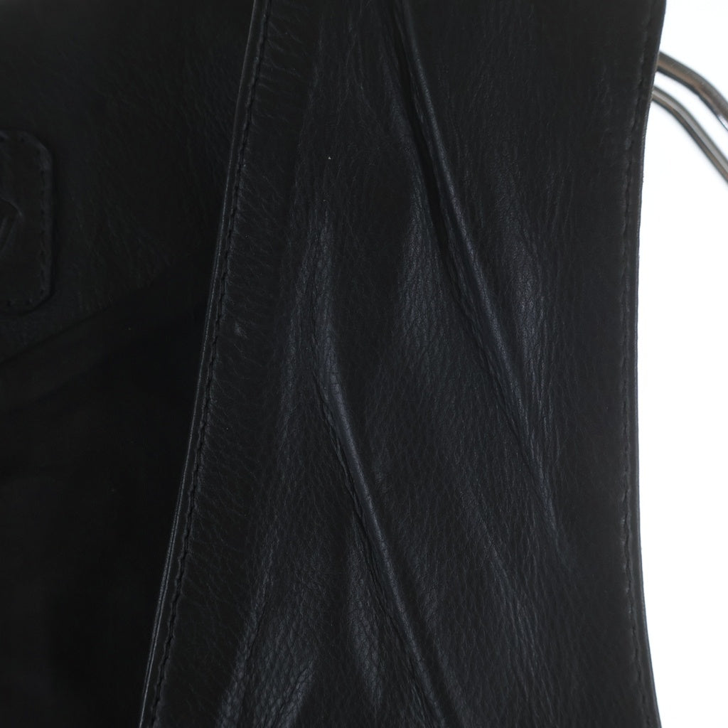 CHROME HEARTS(クロムハーツ) OLD 6BTN ZIP FRNT VEST オールド フィリグリー装飾 クロスボールボタンレザーベスト ブラック