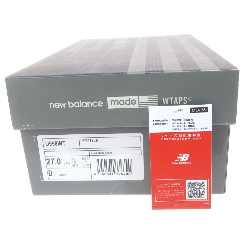 New Balance(ニューバランス) ×WTAPS 998 U998WT ダブルタップス ローカットスニーカー US9/27.0cm グレー