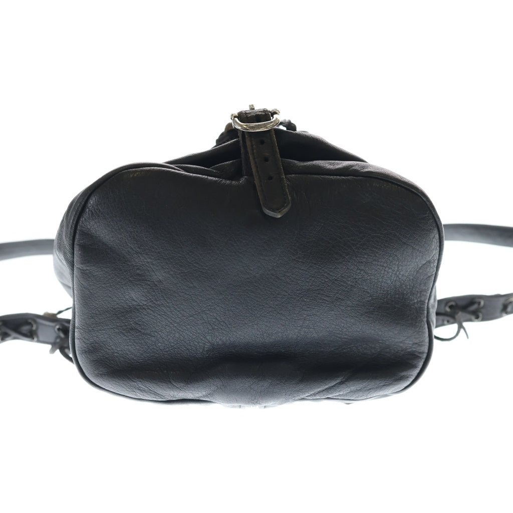 CHROME HEARTS(クロムハーツ) FLERKNEE MINI BACKPACK フレアニー ダガージップ レザー ミニバックパック リュック ブラック