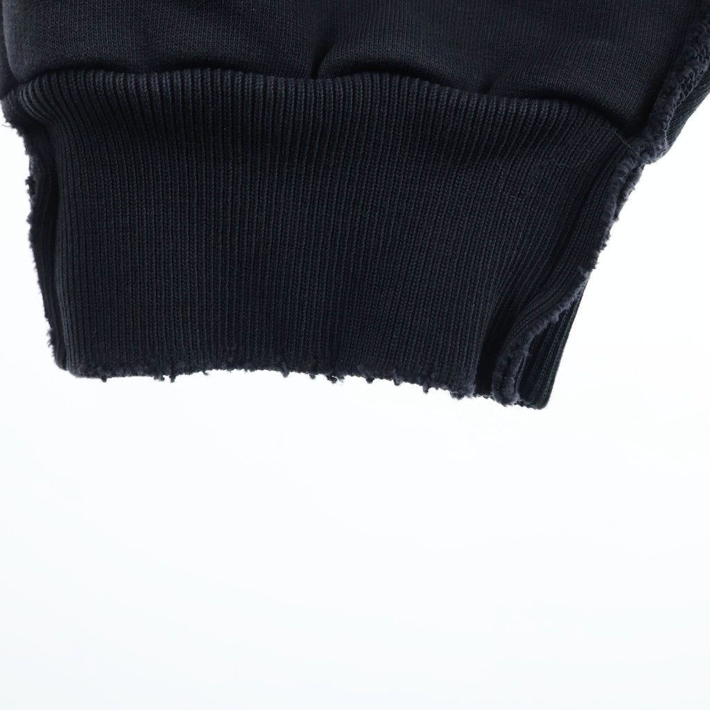 BALENCIAGA(バレンシアガ) 24SS Double Front Crew ダブルフロントダメージ加工クルーネックスウェットトレーナー ブラック 791614 TQVQ7