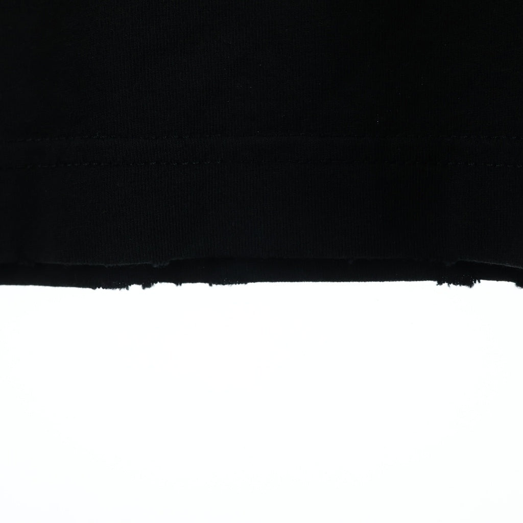 BALENCIAGA(バレンシアガ) 26SS Paris Thunderstorm Oversized T-Shirt デストロイ加工 クルーネック半袖Tシャツ ブラック