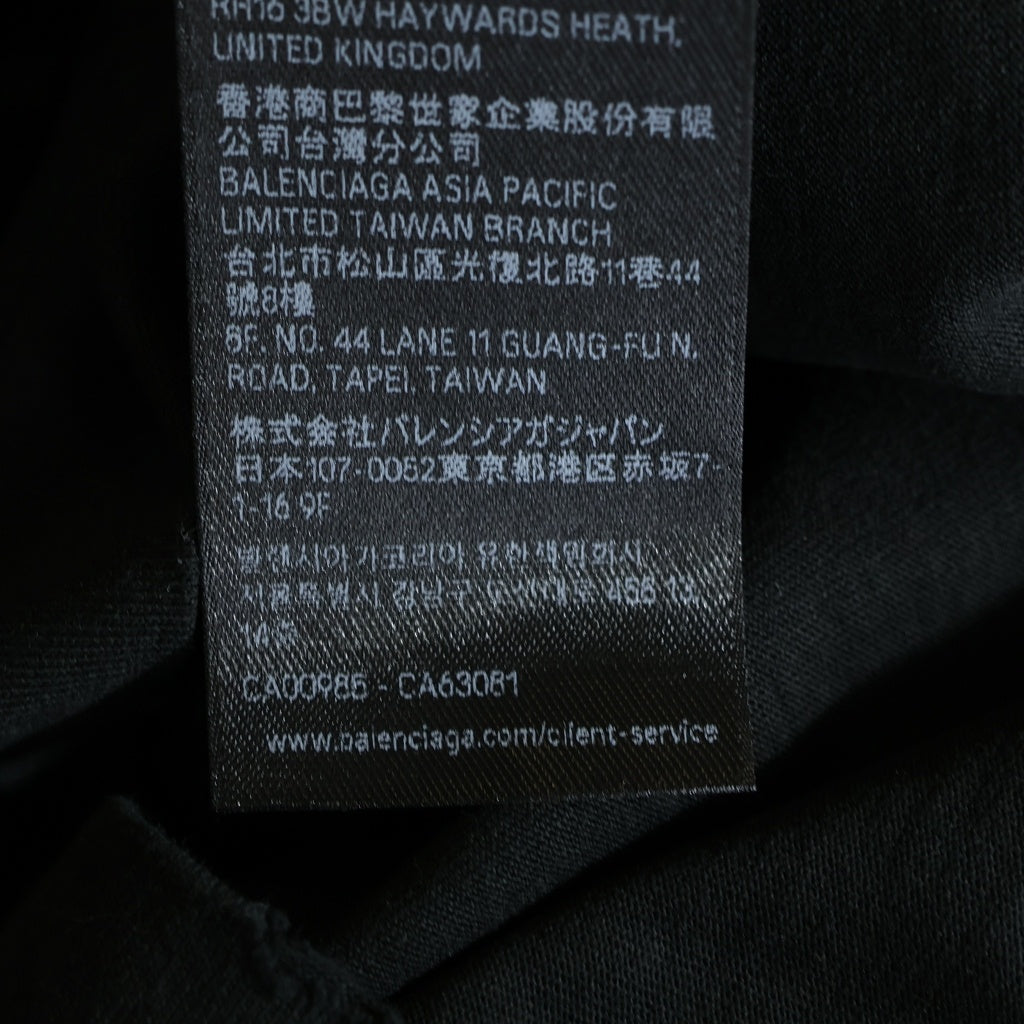 BALENCIAGA(バレンシアガ) 26SS Paris Thunderstorm Oversized T-Shirt デストロイ加工 クルーネック半袖Tシャツ ブラック