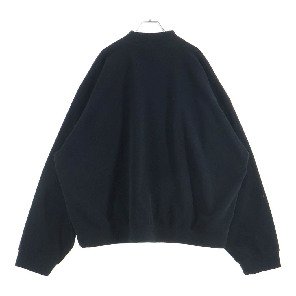 BALENCIAGA(バレンシアガ) 23AW Unity Sports Icon Sweatshirt ボア素材 モックネックスウェットトレーナー ブラック