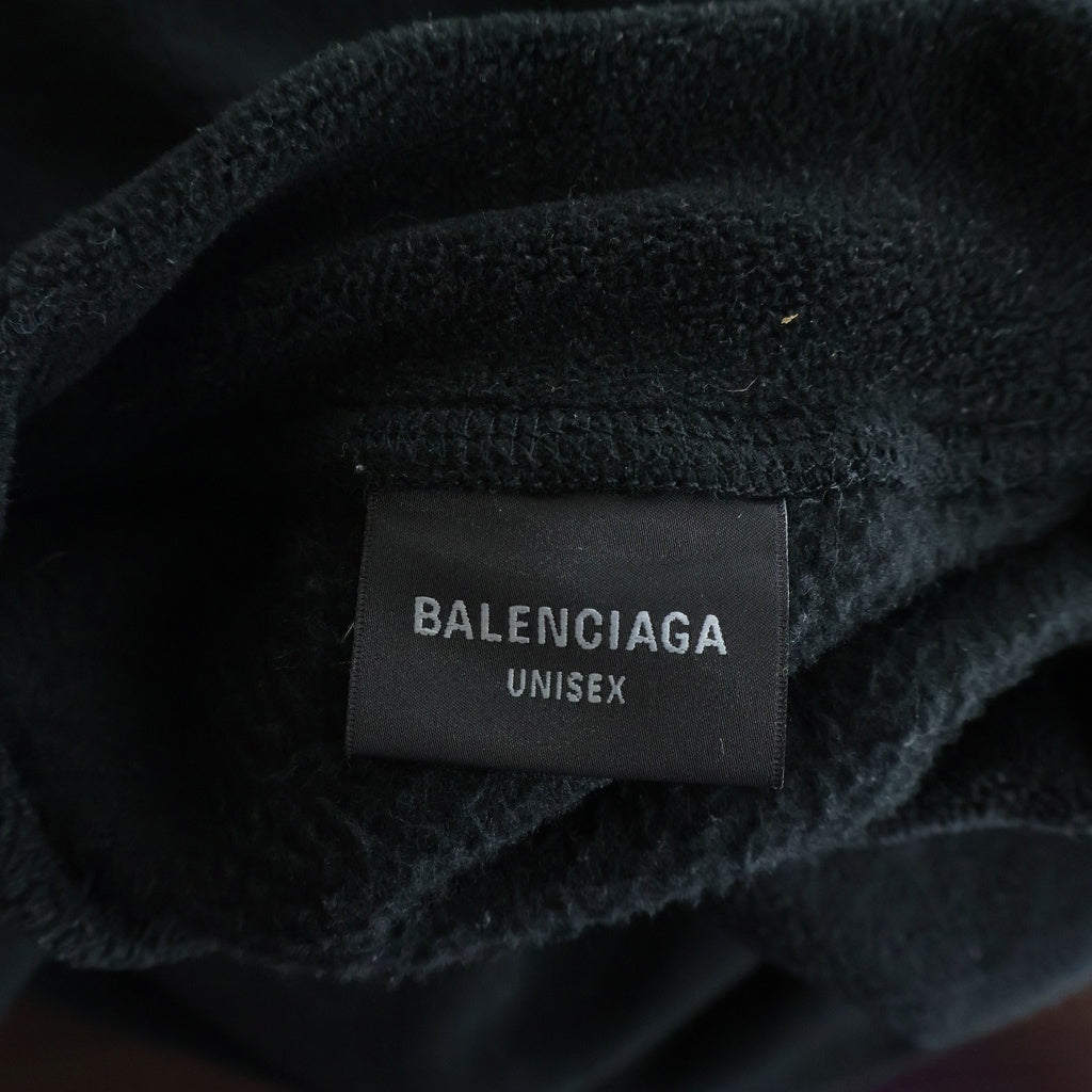 BALENCIAGA(バレンシアガ) 23AW Unity Sports Icon Sweatshirt ボア素材 モックネックスウェットトレーナー ブラック