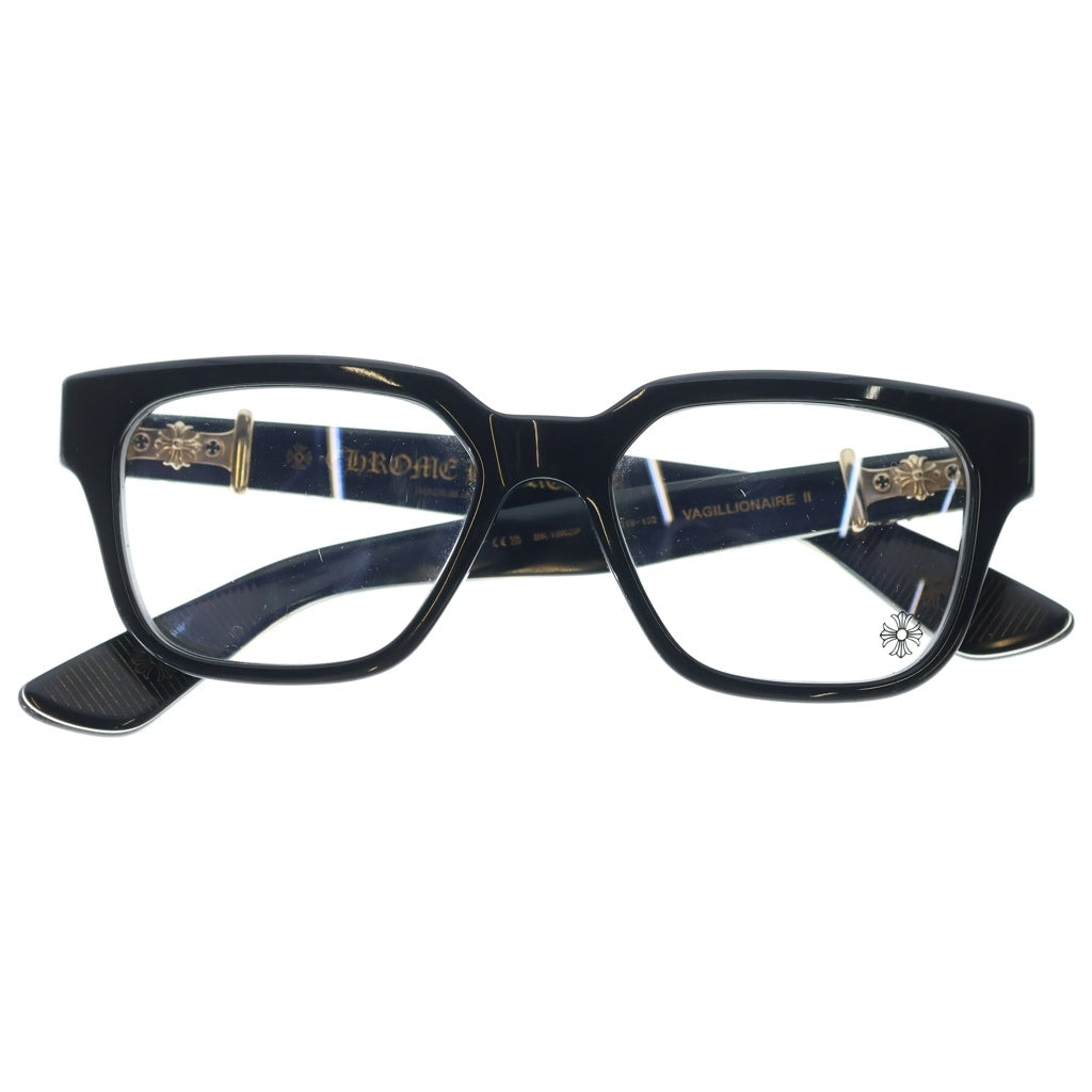 CHROME HEARTS(クロムハーツ) VAGILLIONAIRE II BK-18KGP ダガー テンプルウエリントン メガネ 眼鏡 アイウェア ブラック/ゴールド