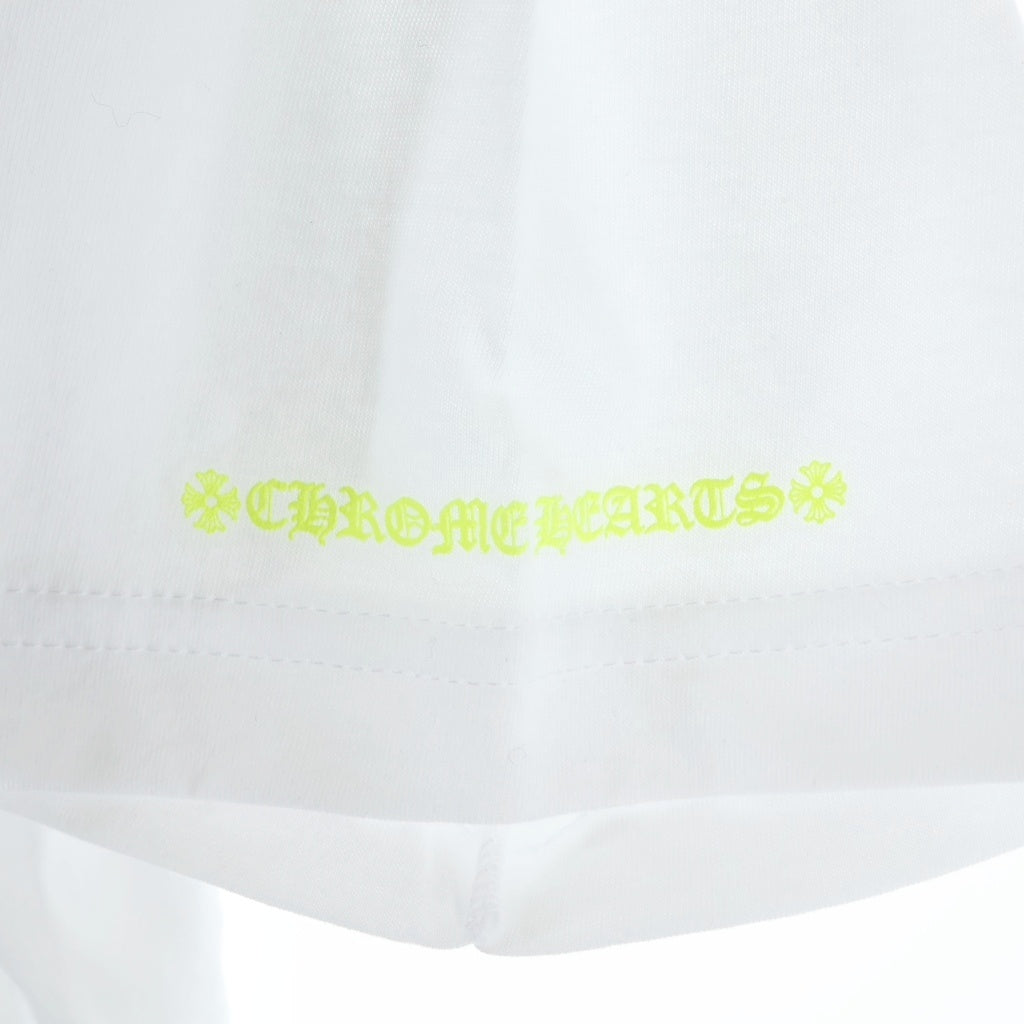 CHROME HEARTS(クロムハーツ) Neon Yellow Horseshoe S/S Tee ネオンイエロー ホースシュー 半袖Tシャツ ホワイト/イエロー
