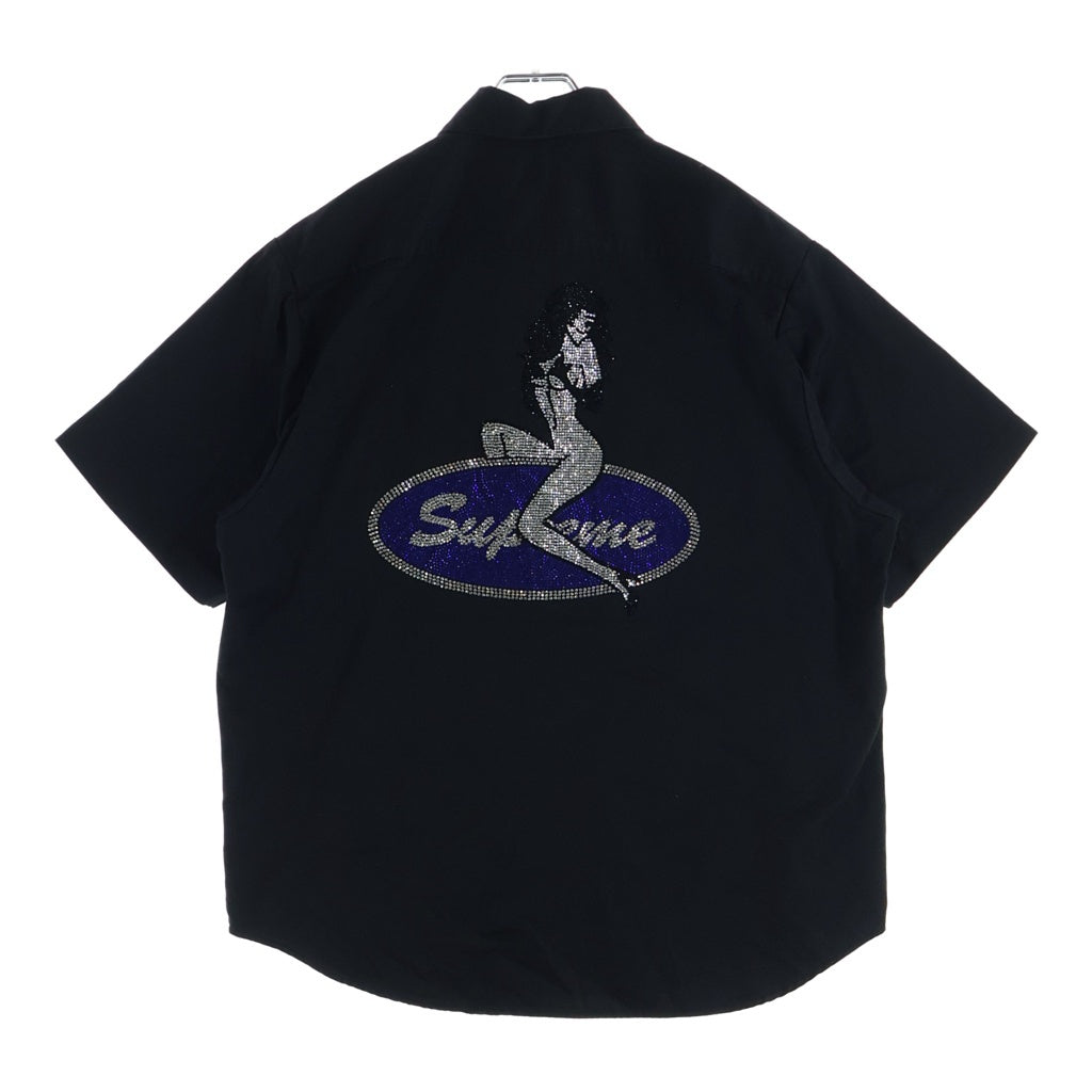 SUPREME(シュプリーム) 25SS Rhinestone Pin Up Work Shirt ラインストーン ピンナップ ワークシャツ ブラック