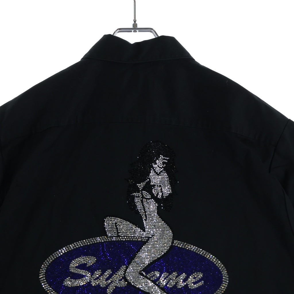 SUPREME(シュプリーム) 25SS Rhinestone Pin Up Work Shirt ラインストーン ピンナップ ワークシャツ ブラック