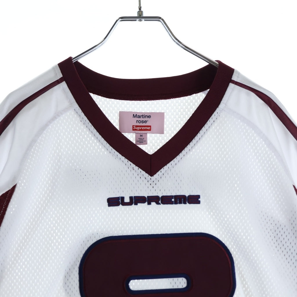 SUPREME(シュプリーム) 24AW x Martine Rose Football Jersey マーティンローズ フットボール ジャージ ゲームシャツ ホワイト/ワインレッド