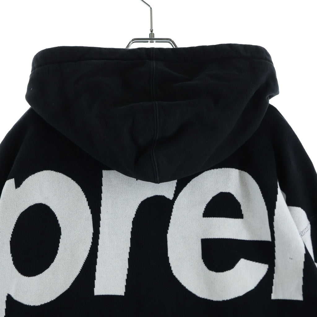 SUPREME(シュプリーム) 23AW Big Logo Jacquard Hooded Sweatshirt ビッグロゴ ジャガードフーディー スウェットプルオーバーパーカー ブラック