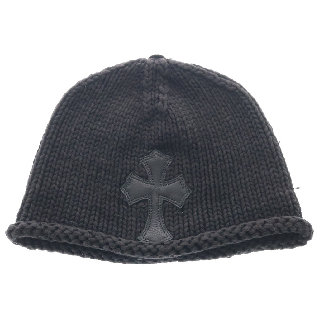 CHROME HEARTS(クロムハーツ) OLD BEANIE CASH オールド クロスパッチ カシミヤ ニットキャップ ビーニー 帽子 ブラック