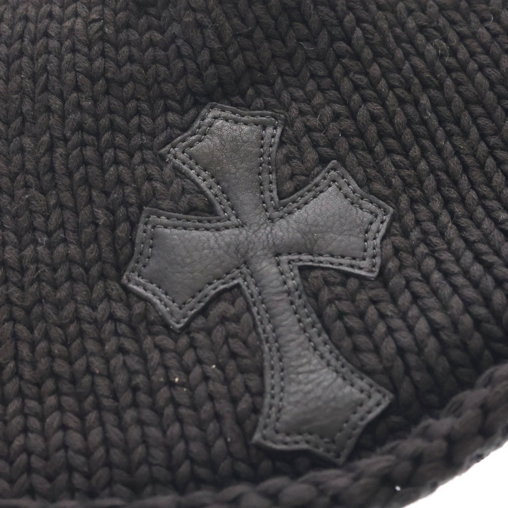 CHROME HEARTS(クロムハーツ) OLD BEANIE CASH オールド クロスパッチ カシミヤ ニットキャップ ビーニー 帽子 ブラック