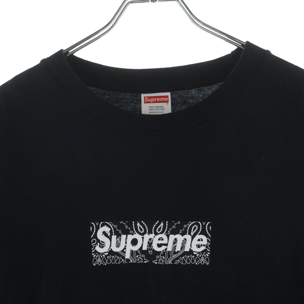 SUPREME(シュプリーム) 19AW Bandana Box Logo Tee バンダナボックスロゴ クルーネック半袖Tシャツカットソー ブラック