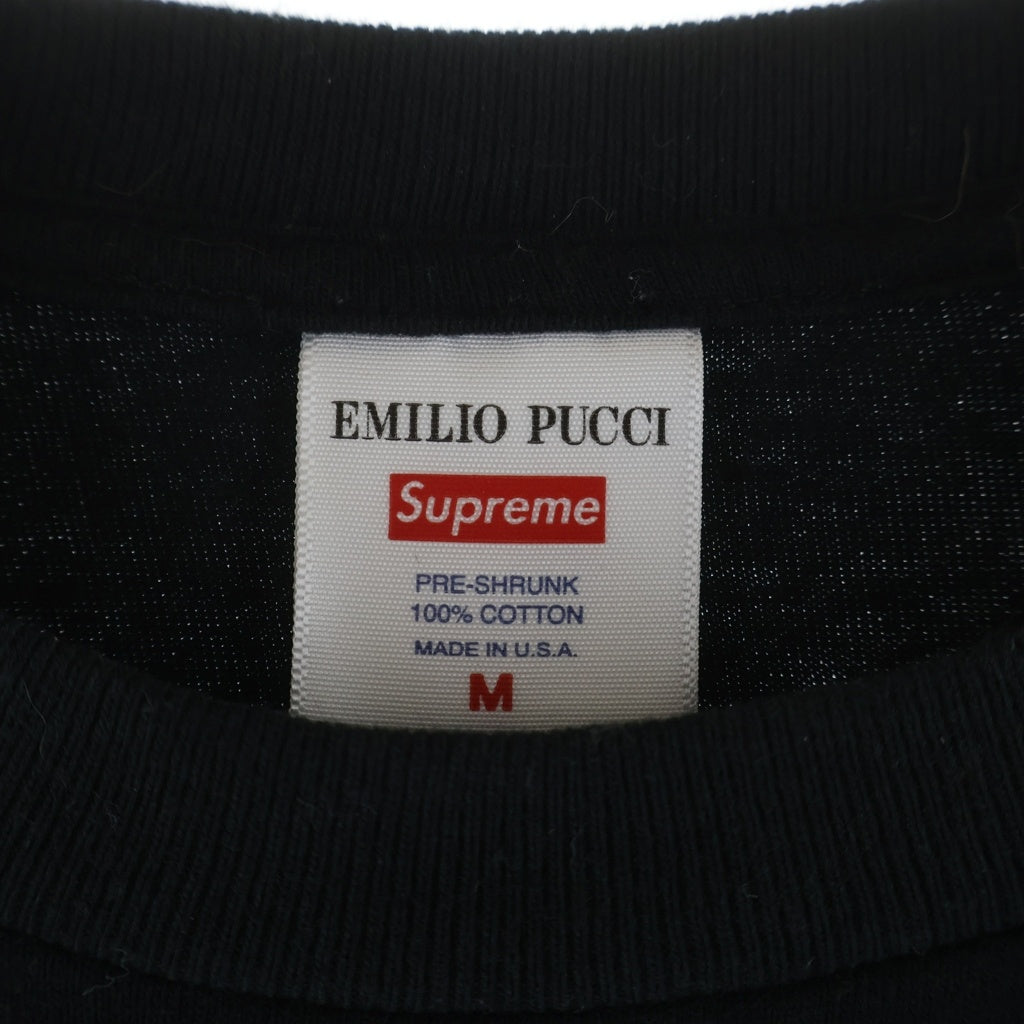 SUPREME(シュプリーム) 21SS ×Emilio Pucci Box Logo Tee エミリオ プッチ ボックスロゴ クルーネック 半袖Tシャツ カットソー ブラック